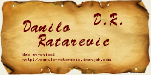 Danilo Ratarević vizit kartica